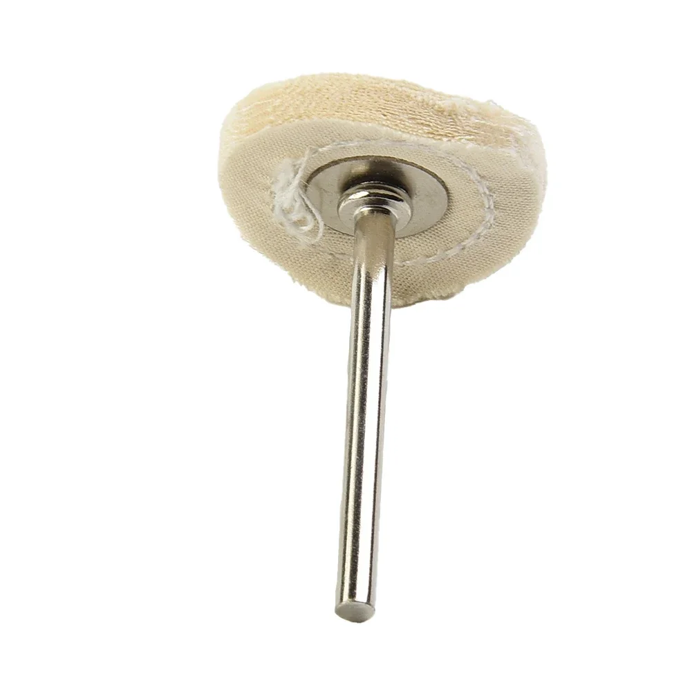Buffing Pad Polishing Wheel Metal Polisher Tool Stainless Steel T-shaped White With Handle 10pcs 25mm Brush Cloth