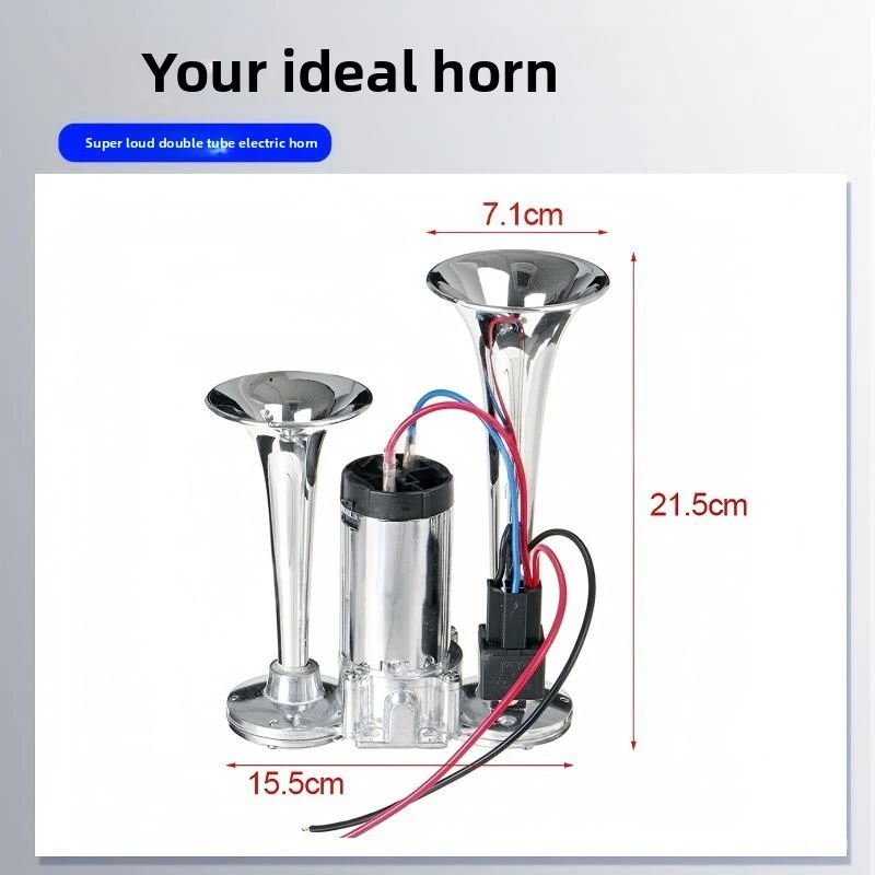 12V 24V Air Horn Siren Sound Security Alarm Signal for Truck Boat SUV Ship 150db Electric Loud Horn Dual Trumpets Speaker Auto view 4