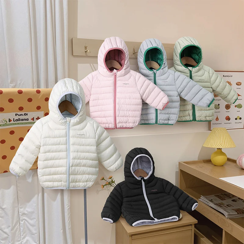 Kids Hooded Down Coats Children Solid Comfortable Winter Warm Versatile Jacket Girl Casual Outdoor Thermal Thick Outerwear Yk129 2