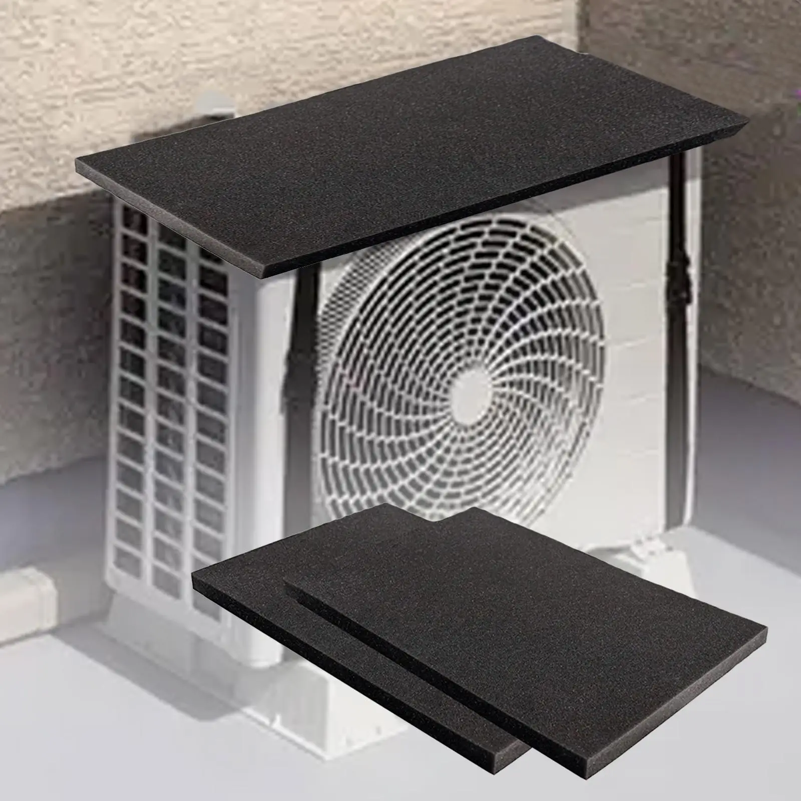 2 Pieces Air Conditioner Drip Cushion Window Removable Cushion Black Guard