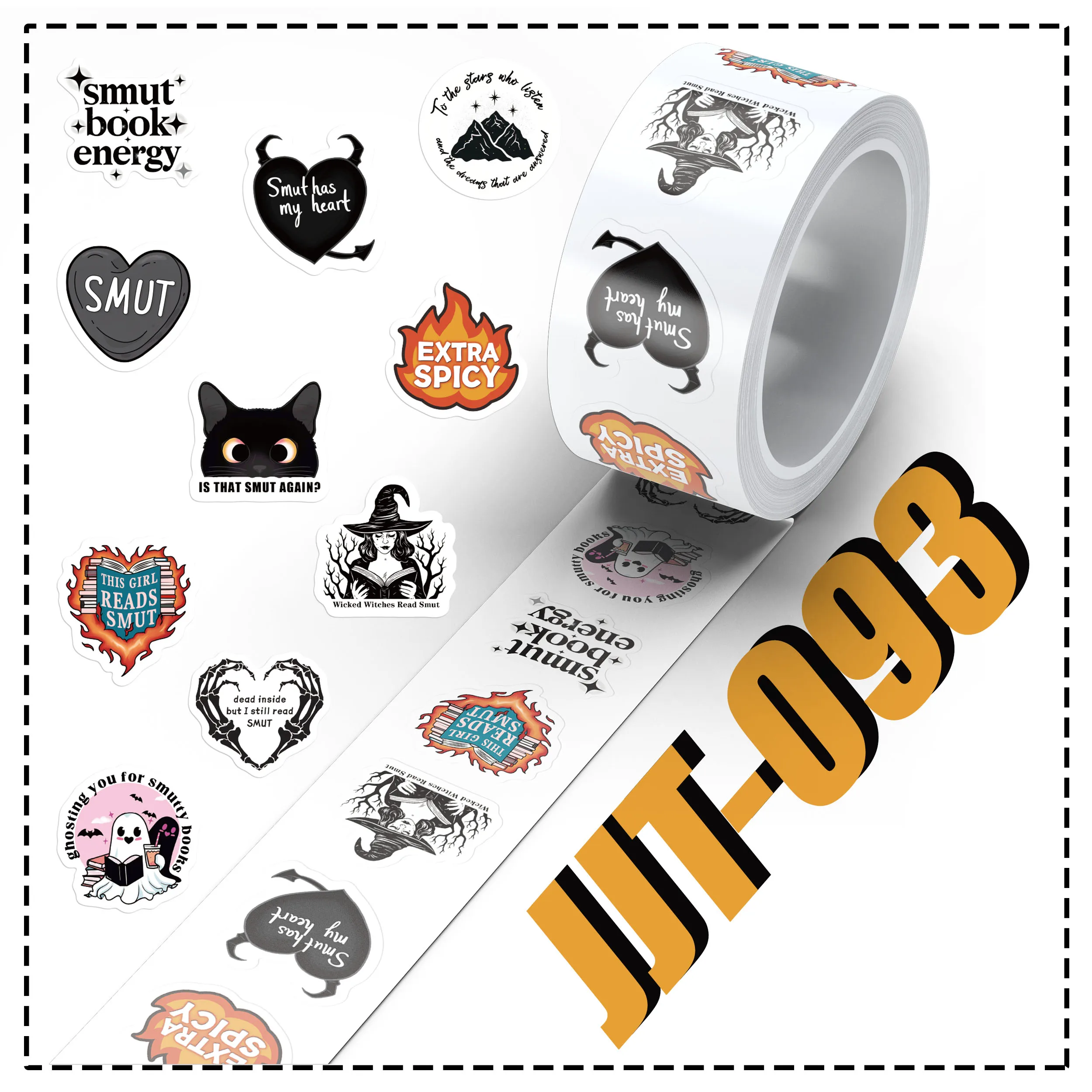 500PCS Black Graffiti Roll Stickers INS Style Graffiti Decals For Laptop Phone Case Refrigerator Notebooks Skateboard Stickers