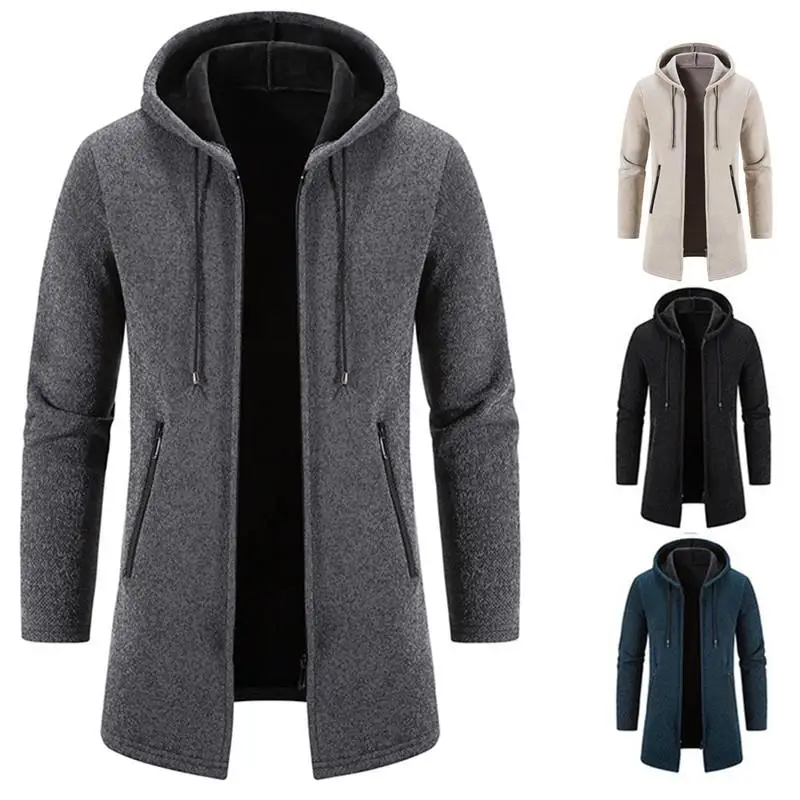 

Men's Knitted Sweater Cardigan Outer Jaet Spor Sle Fce Lined Long Sve Casual Wear for Teens And Young Adults