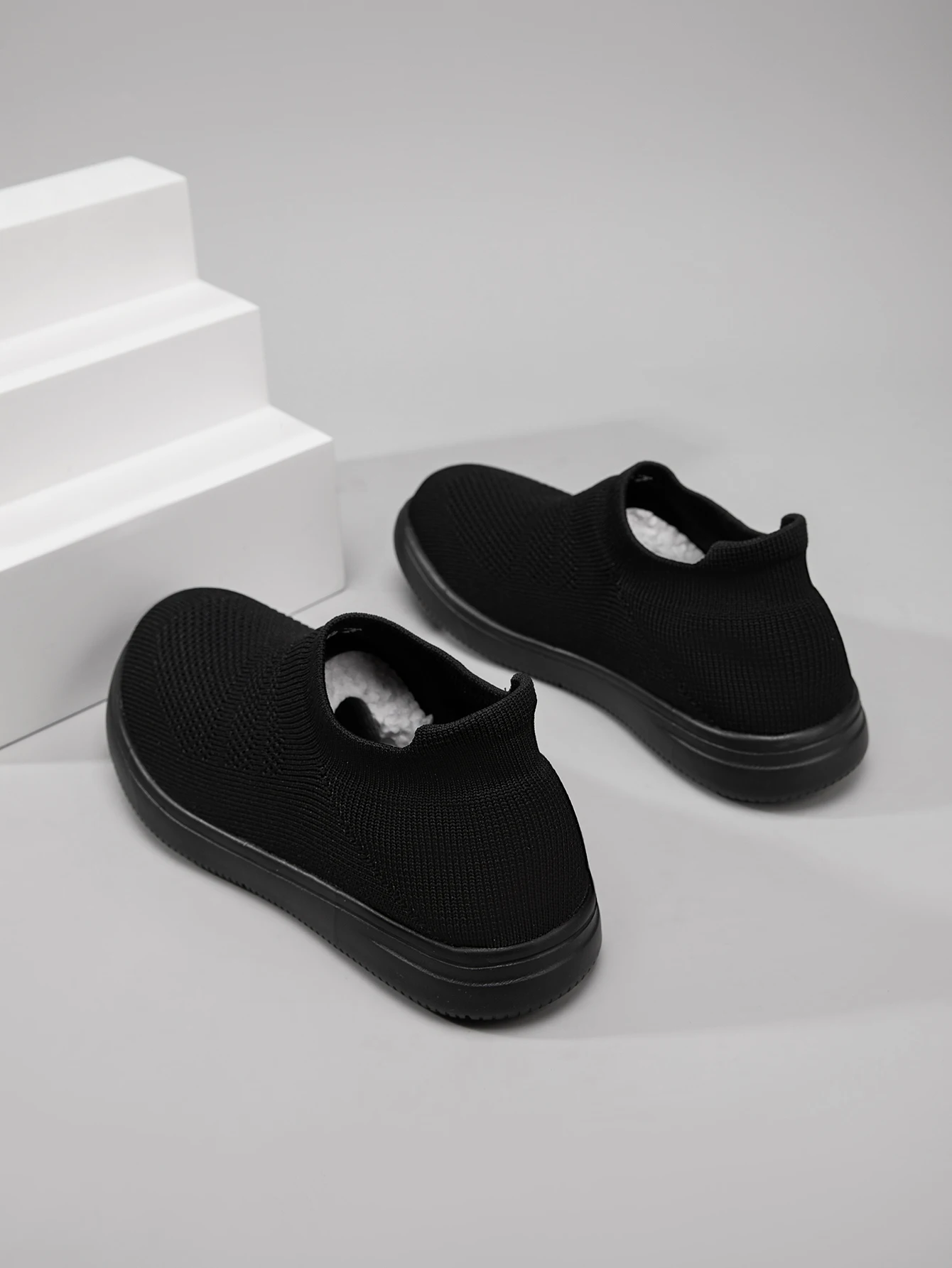 Damen-Socken-Sneaker, Slip-On, atmungsaktive Flying-Knit-Schuhe, weich, rutschfest, leicht, flache Walking-Loafer, Damen-Büro- und Alltagsschuhe – Detail 11