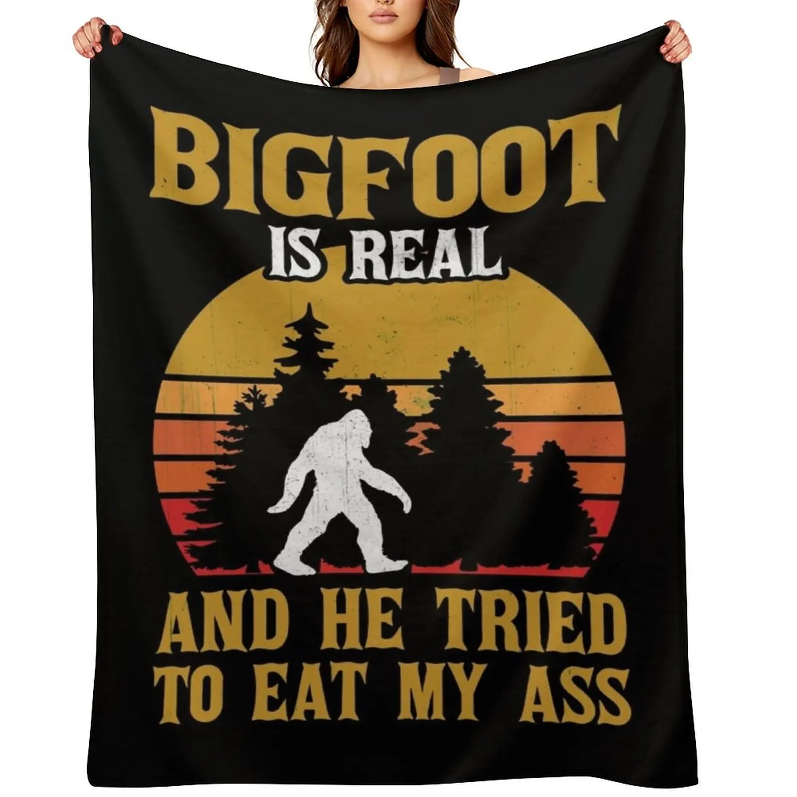 

Bigfoot Sasquatch Gift Throw Blanket Decorative Throw Weighted for babies Soft Blankets