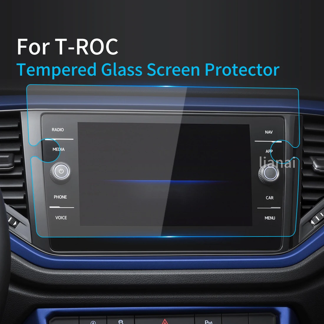 

Screen Protector For VW T-ROC 2022 Car Sticker TROC 2023 Display Tempered Glass Protective Film Car Exterior Accessory Video GPS