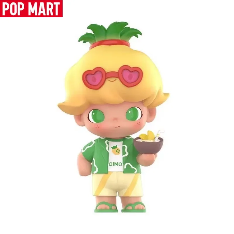 POP MART Dimoo Seri Jus Kelapa Nanas Blind Box Guess Bag Mainan Original Boneka Figur Anime Lucu Hiasan Meja Hadiah untuk Perempuan