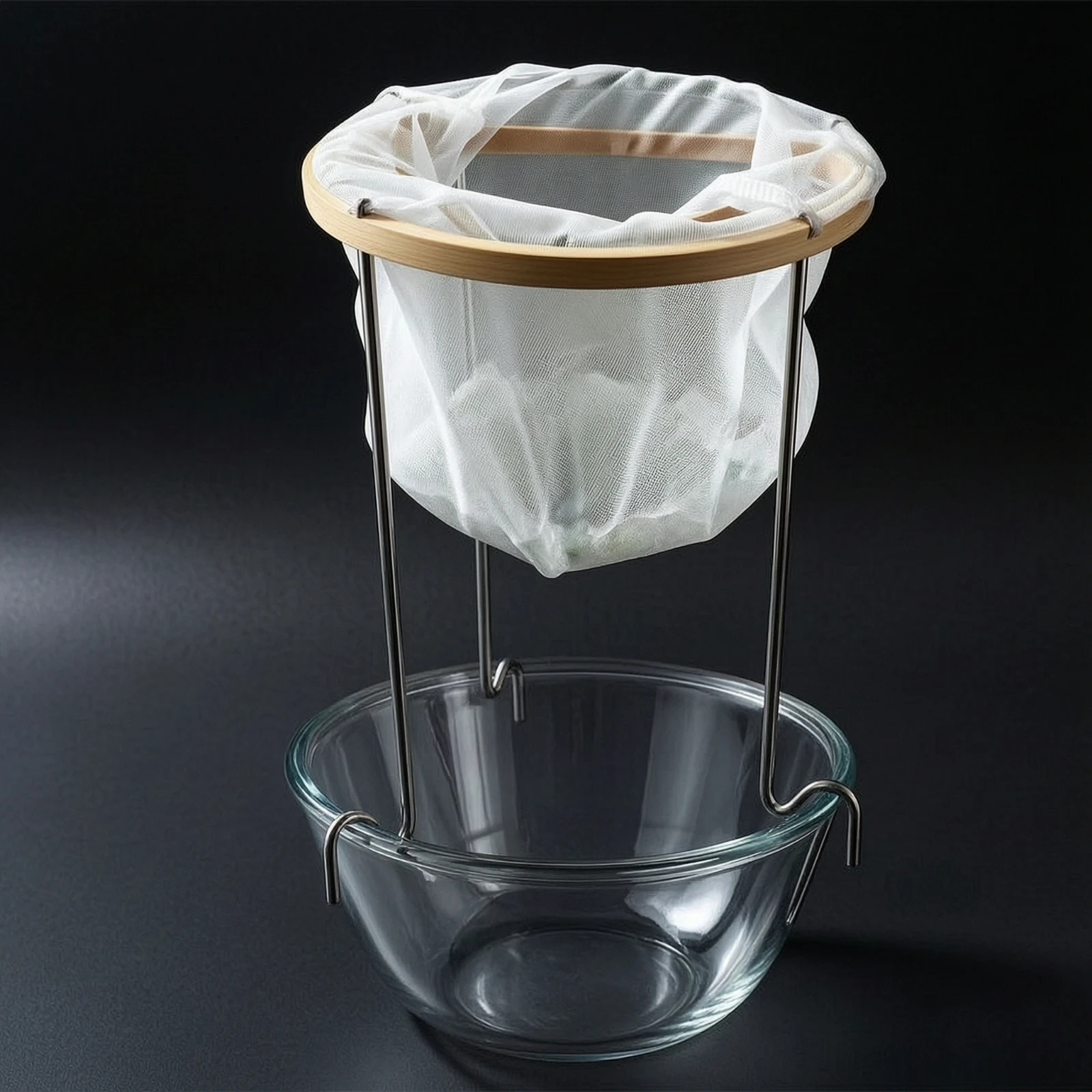 Jelly Strainer with Stand Hands-Effortless Strainer with Mesh Bag Mesh Filter Bag Easy to Clean Kitchen Tool Countertop