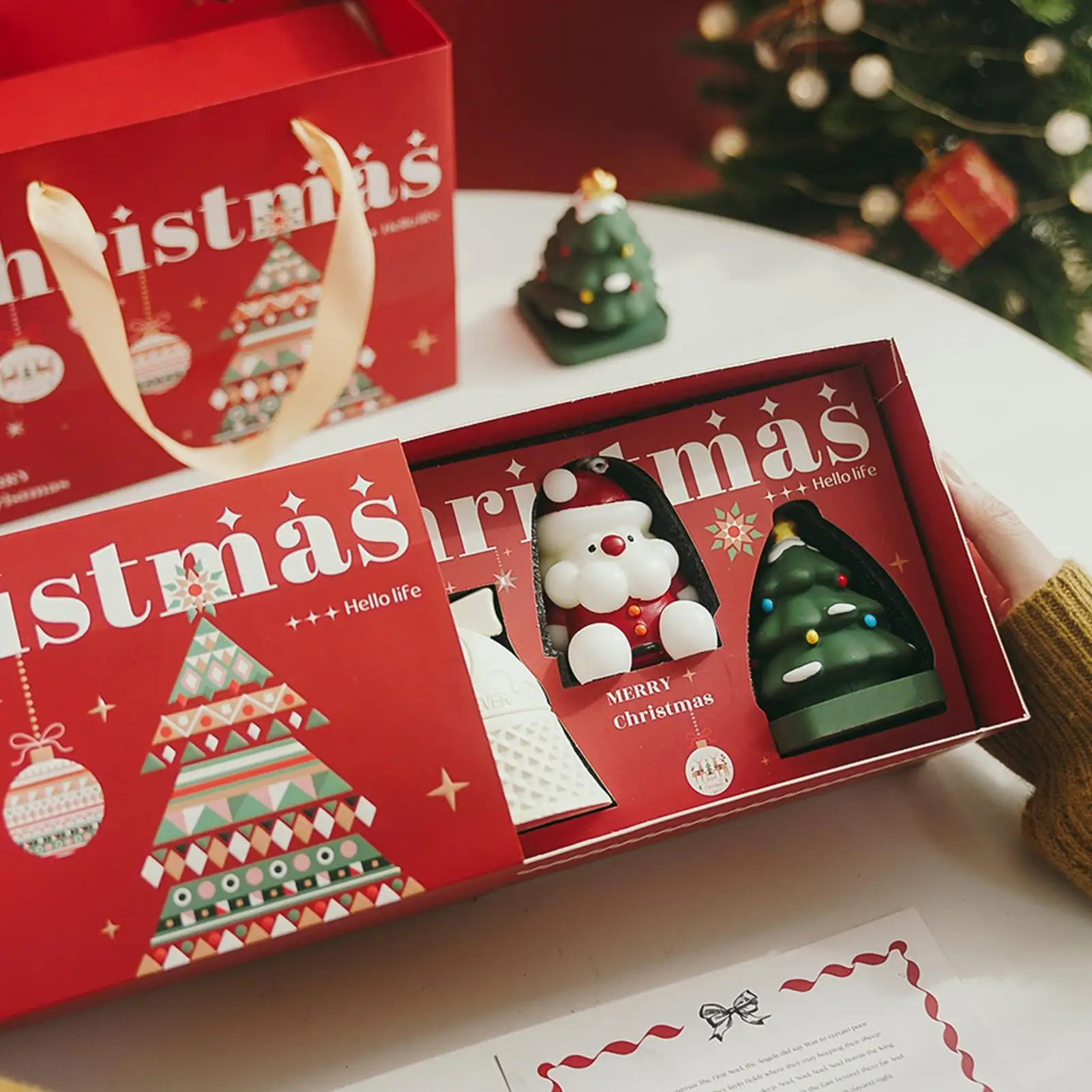 عطلة الشموع المعطرة 3 قطع شجرة عيد الميلاد الكرتون احتفالي الشمع ديكور فاخر شمعة معطرة الجدول زينة للبالغين