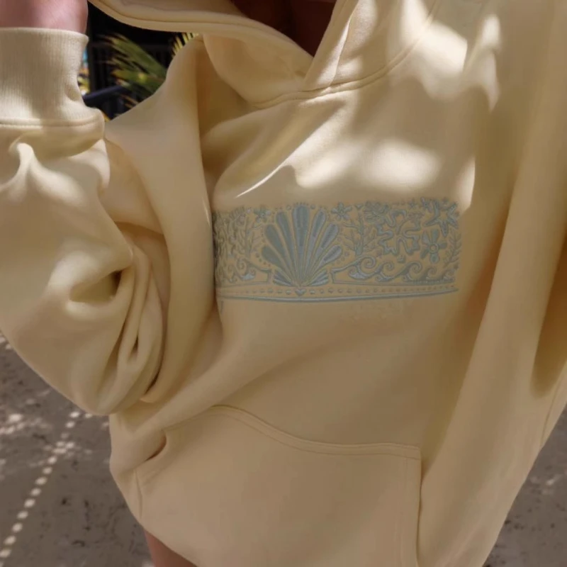 

New Fashionable Casual Style Pullover Sweater Embroidered Long Sleeved Pullover Hoodie Top