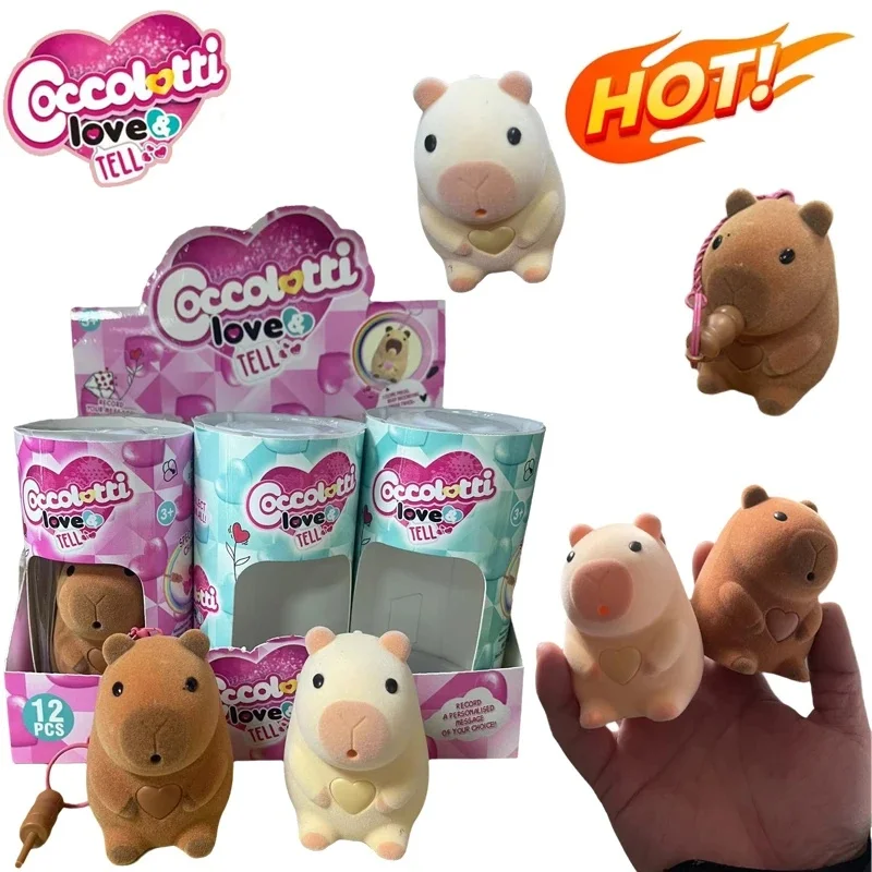 

Hot items COCCOLOTTI Kapibala Cute Cartoon Capybara Keychain Pendant Blind Box Audio Recording Luminous Plush Pendant Gift Toys
