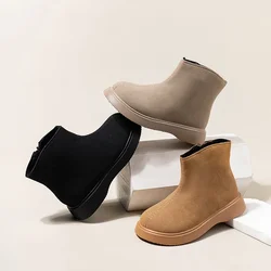 Children Leather Shoes for Girls 2024 Autumn Winter New Fashion British Style Soft Bottom Anti-slippery Versatile Short Boots