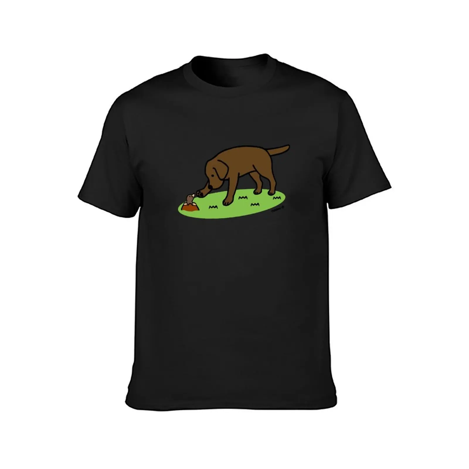 Chocolate Labrador and Mole Friend T-Shirt oversized sports fans summer tops for a boy heavyweight t shirts for men