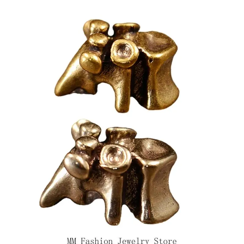 

D0UB Artistic Brass Keychain Lanyard Bead with Spine Functional Everyday Gear