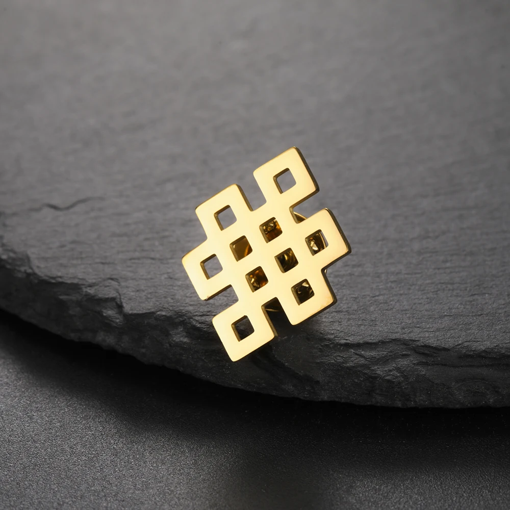 Dawapara Vintage Endless Knot Symbol Broschen Viel Glück Chinesischer Knoten Brosche Anstecknadel Edelstahl Zubehör – Detail 14