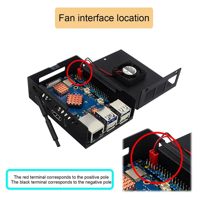 حافظة لهاتف Orange Pi 5 Pro/5 Ultra لهاتف OPI 5 Pro/Ultra-غطاء من الألومنيوم مع هوائي مروحة تبريد Cppoer Heatsink-AAAE