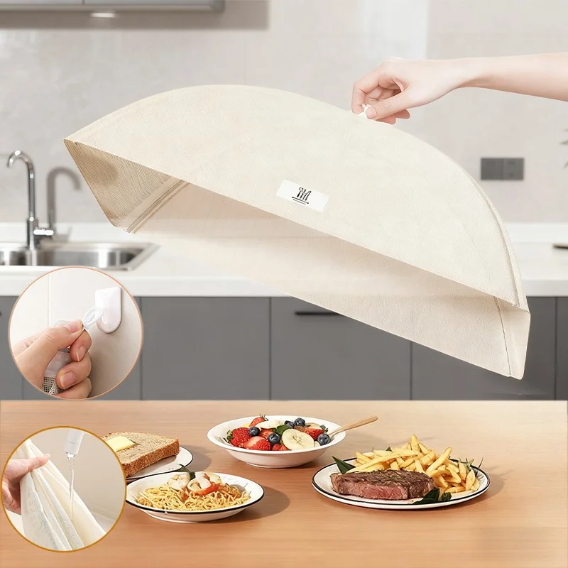 

2026 Foldable Mesh Food Cover Insect Proof Protective Dome Kitchen Table Dish Protector for Picnic BBQ Leftovers Easy Storage