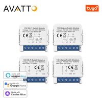 AVATTO Tuya WiFi/Zigbee Smart Light Switch Module，Neutral Wire/No Neutral Wire 1/2/3/4 Way DIY Breaker For Alexa, Google Home