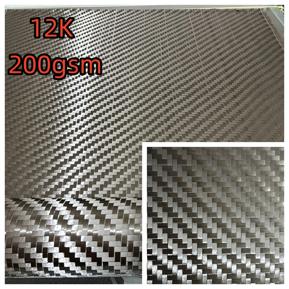 

12K 200gsm Real carbon fiber fabric with diagonal W-pattern widening fabric, 40 inches/100 cm x 50 cm, used car modification.