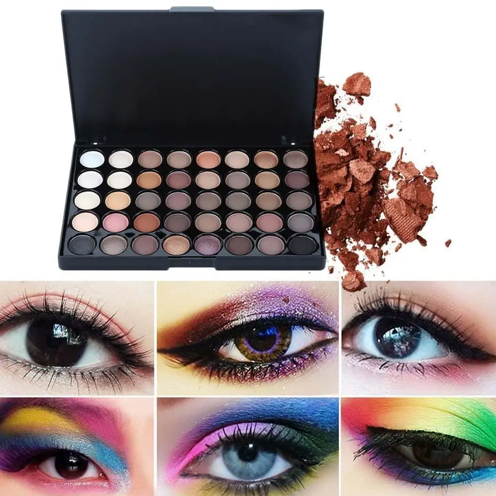 40 Color Matte Eyeshadow Palette Glitter Eye Shadow Waterproof Long Lasting Makeup Palette Shimmer Fashion Women Beauty Eyes