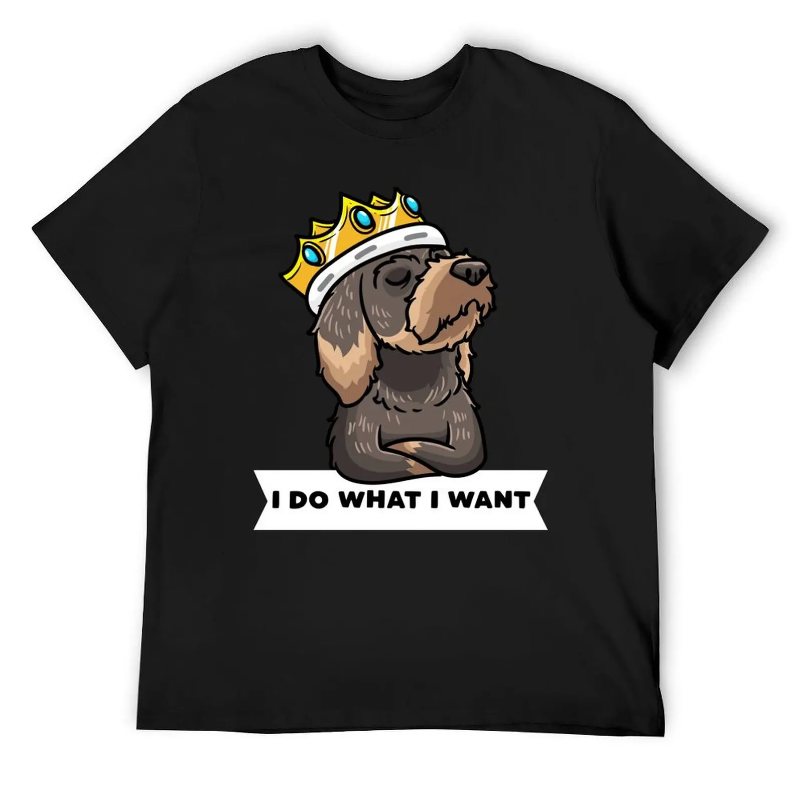 Stubborn Wire Haired Dachshund Dog With Crown T-Shirt quick drying custom shirt compression shirt men