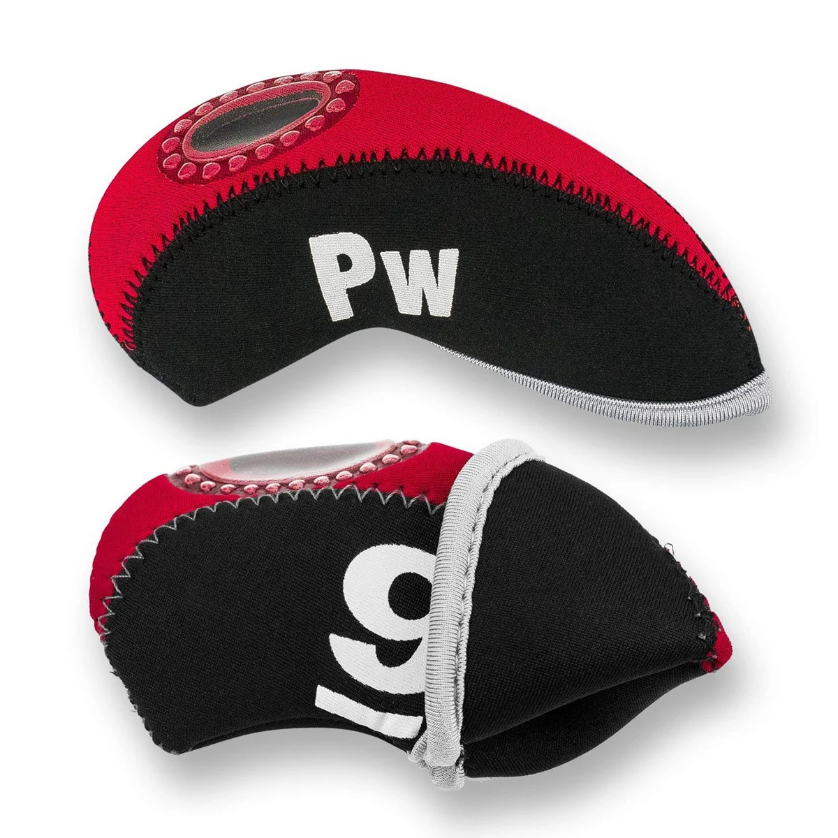 

10 PCS Iron Head Covers Club Covers Neoprene Club Headcovers Iron Putter Headcover Putter Head Protector Set (Black and Red)