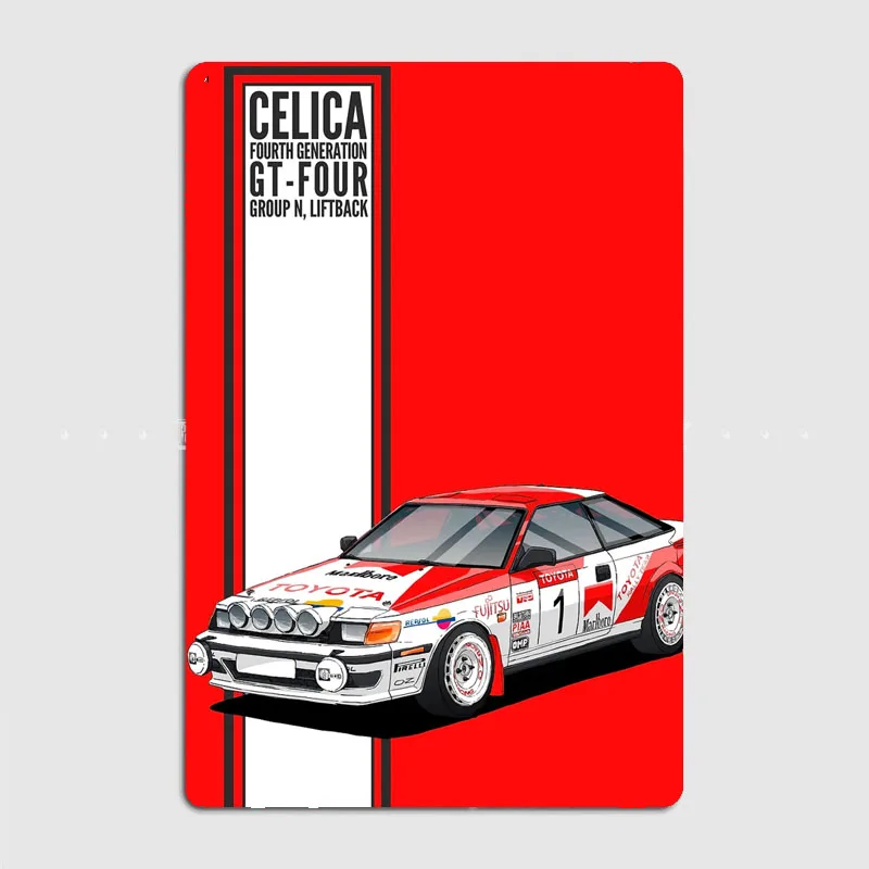 Generation 4 1988 Celica GT-Four Group N Rally Racing Retro Metal Sign Poster Garage Room Decor Custom Tin Home Decor Wall Art