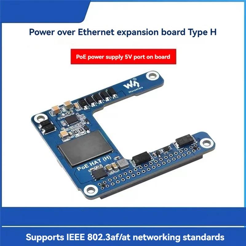 Waveshare для Raspberry Pi 5/CM5 Poe HAT Power Over Ethernet HAT (H) 5 В 5A Поддержка 802.3Af/At с чехлом для RPI 5/CM5
