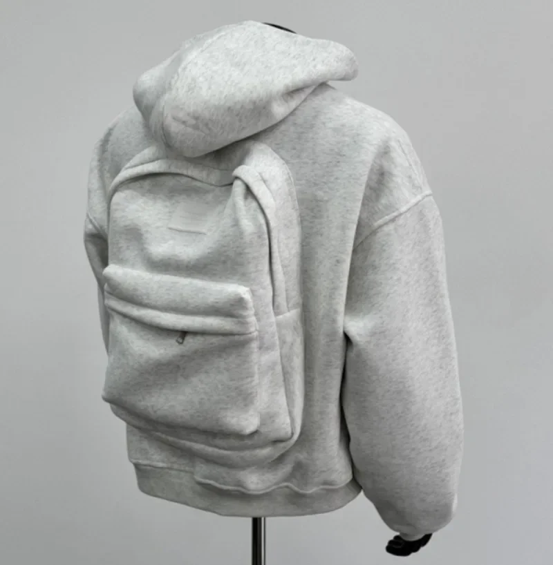 

Fashion Backpack Hoodies for Men Streetwear Zip Hoodie Y2k Jacket Cardigants Spring Autumn Hooded Sweatshirts Men Winter Clothes