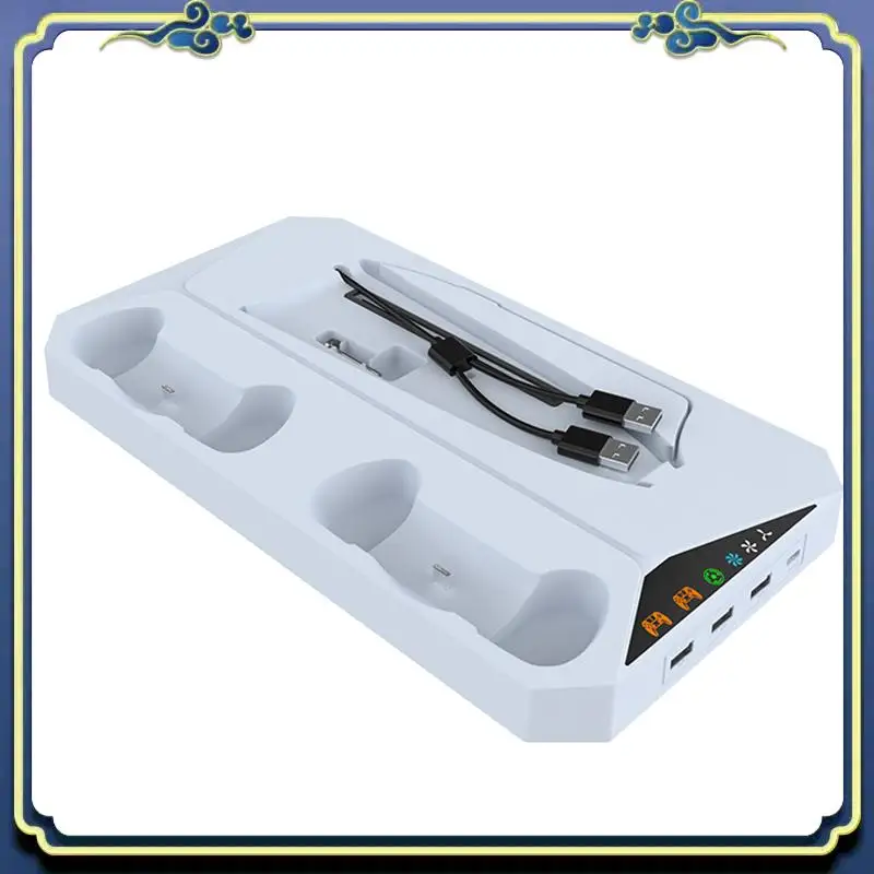 

A86P-For PS5 Slim Optical Digital Console Cooling Base Handle Dual Docking Headphone Hanger Base Durable Easy To Use