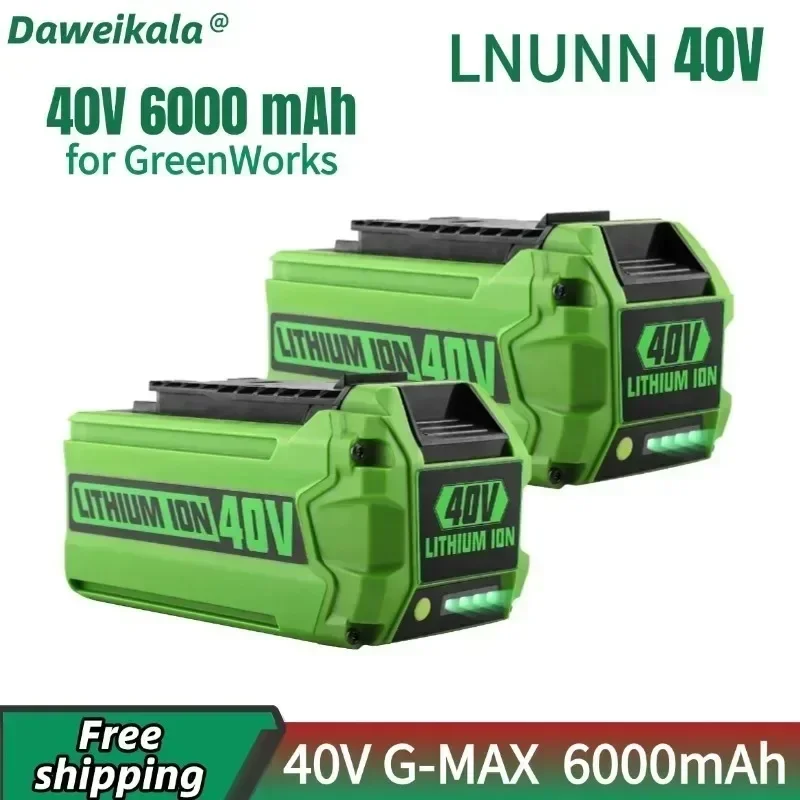 

For Greenworks 40V Batteries 6Ah GreenWorks G-MAX Li-ion Battery Manufacturer Replacement Battery for Lawn Mower Power Tools