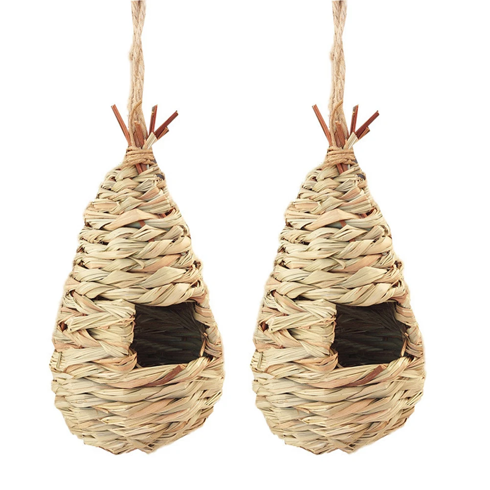 

2 Pcs Pet Bird Nest Decoration Canari Accessories Birdhouse Supplies Parrot Canaries Cage Kits Woven Parakeets Habitat Birdcage