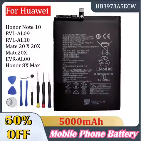 HB4073A5ECW HB3973A5ECW 5000mAh Battery For Huawei Honor Note 10 RVL-AL09 RVL-AL10 Mate 20 X Mate20X EVR-AL00 Honor 8X Max