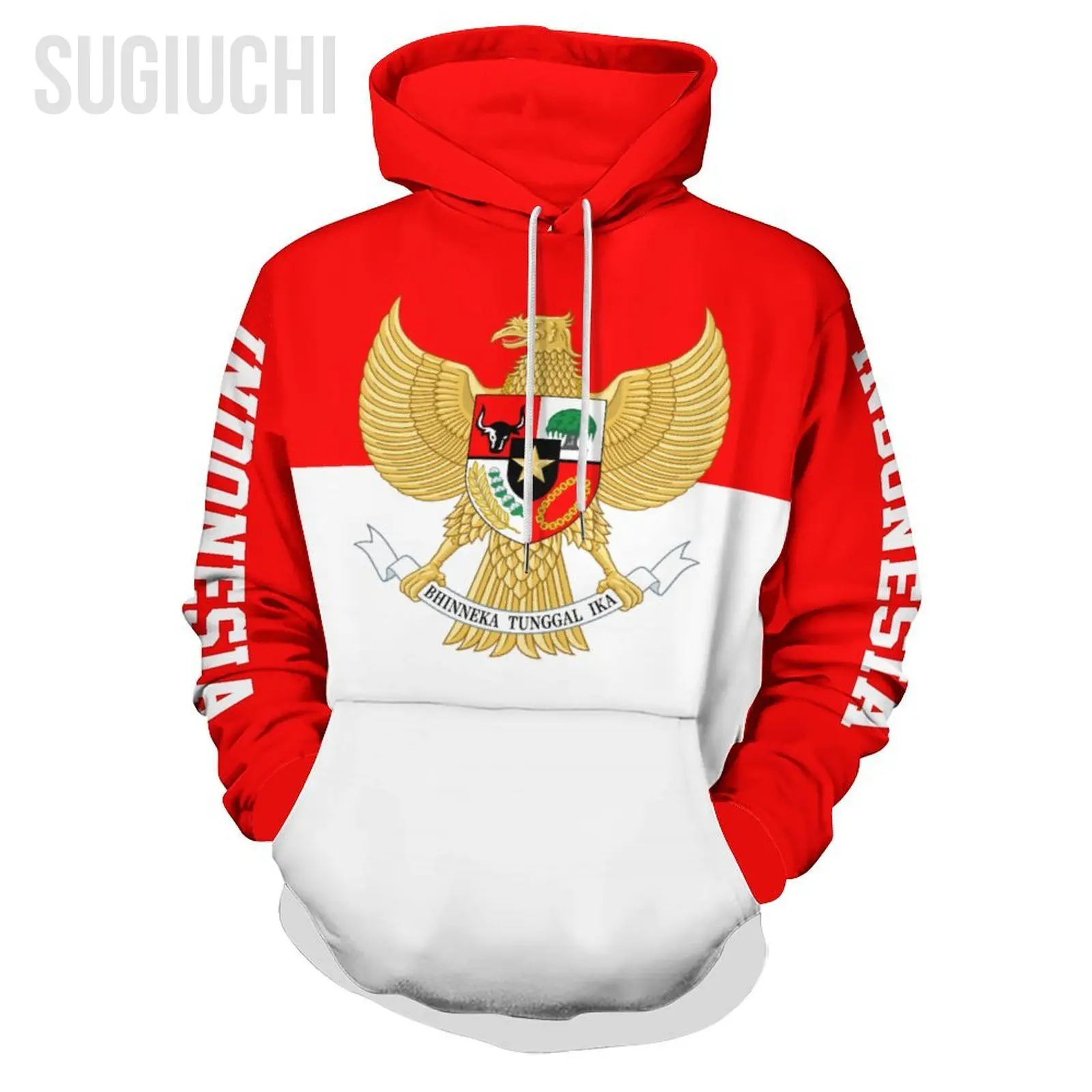 Unisex 3D Hoodie Indonesia Flag Men Women Polyester Harajuku Sweatshirt Pullover Hoodies Casual Cool