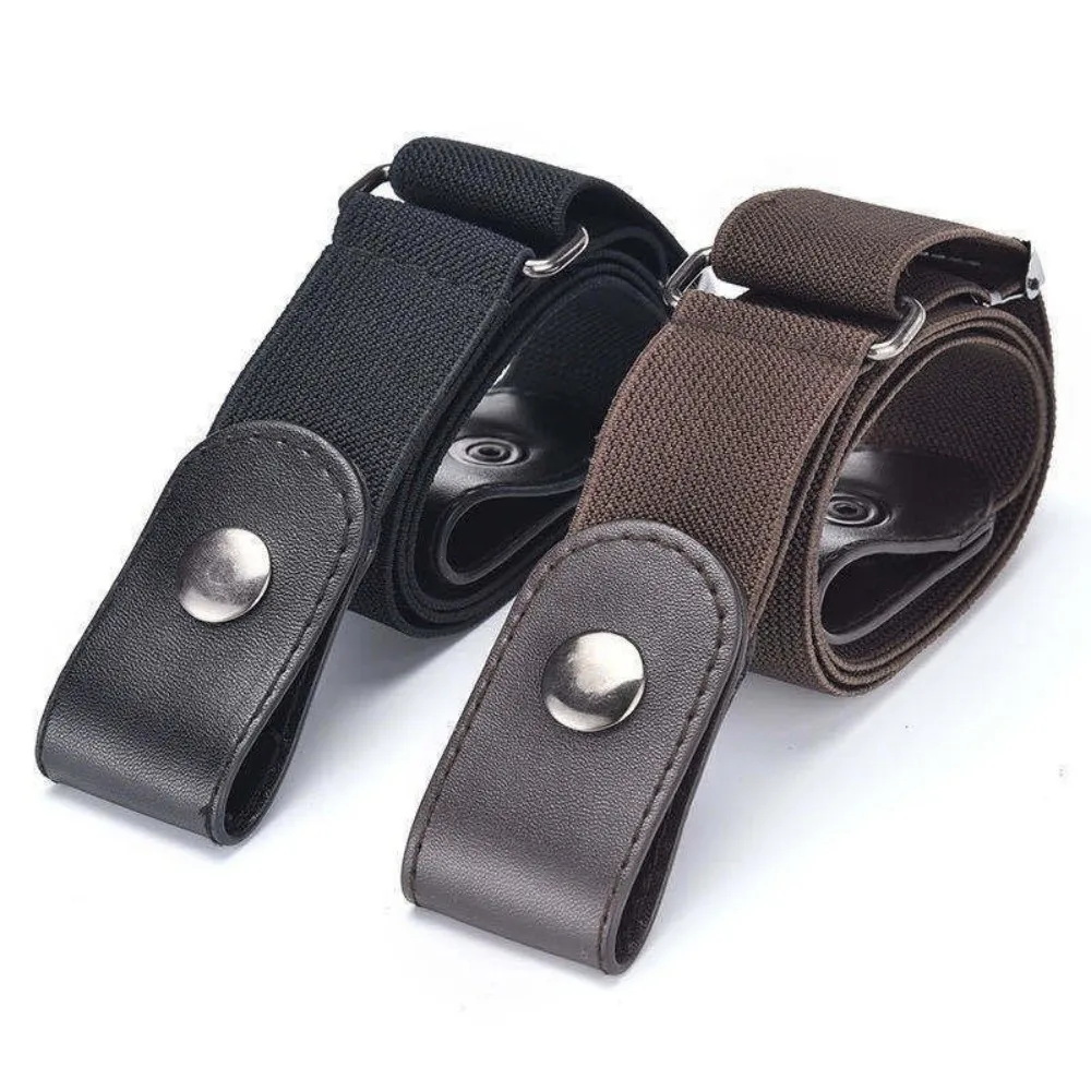 New Easy To Wear Invisible Belt Stretch Elastic Canvas Buckle-Free Belts Adjustable Comfortable Elastic Waist Band for Women Men
