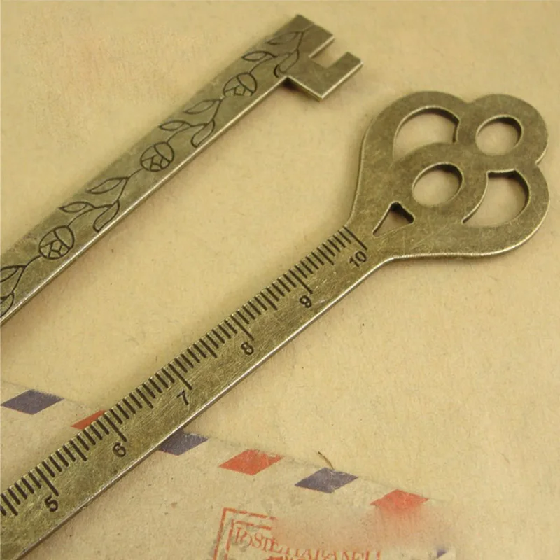 5pcs/lot  Antique Vintage Metal Ruler Vintage Style Handmade Cat key Ruler Bookmark diy Bookmark Setting  For DIY Making Finding