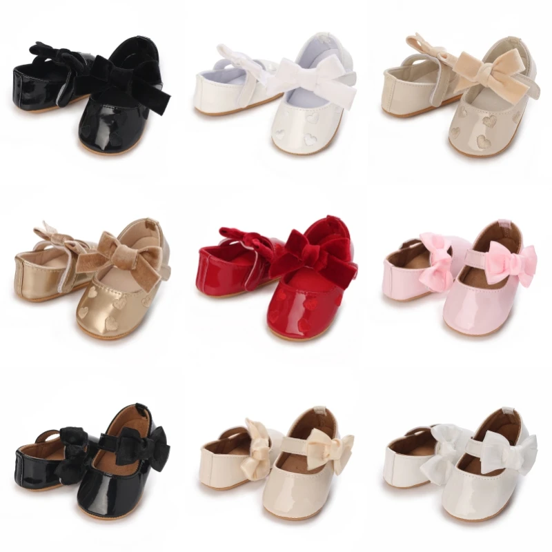 

Spring and Autumn Cute Bow Princess Shoes 0-12 Months Baby Rubber Bottom Anti slip Sneaker