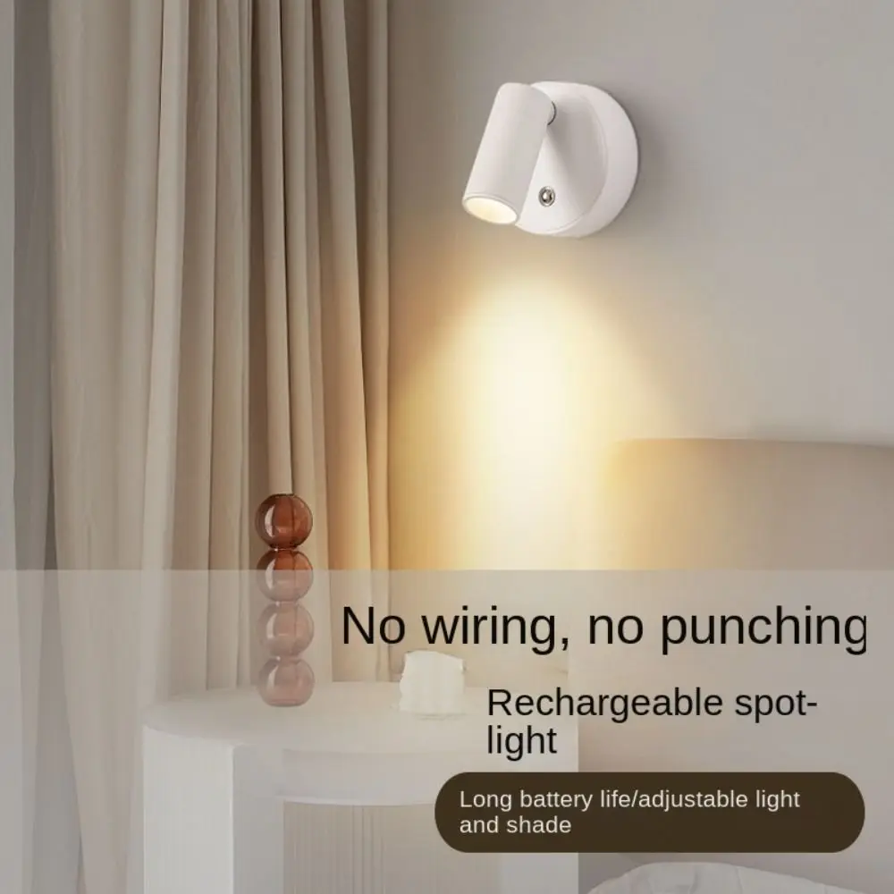 Magnetic LED Wall Light USB Rechargeable Wall Mounted Cabinet Spotlight Touch Remote Control 360 Rotation Wall Lamp