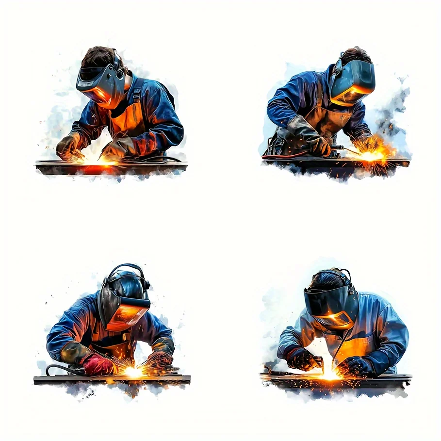4Pcs Welding Craft Vinyl Stickers, Scratch-Resistant Decals for Car Motorcycle Bumper & Body Decor
