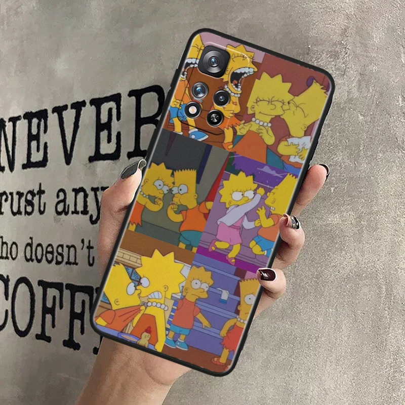 Disney t-the simpsons casing ponsel hitam, sarung pelindung lembut Capa untuk Xiaomi Redmi Note 13 12 11 10 9 Pro Plus S T Max E 4G 5G Funda Shell