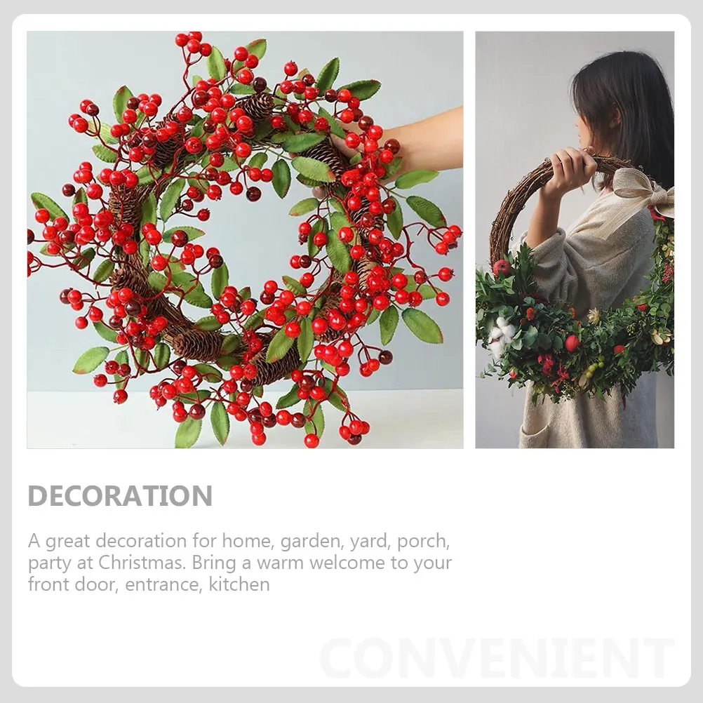 

5pcs 25cm Rattan Wreath Garland Frame for DIY Craft Floral Ring Home Garden Decoration Christmas Party Holiday