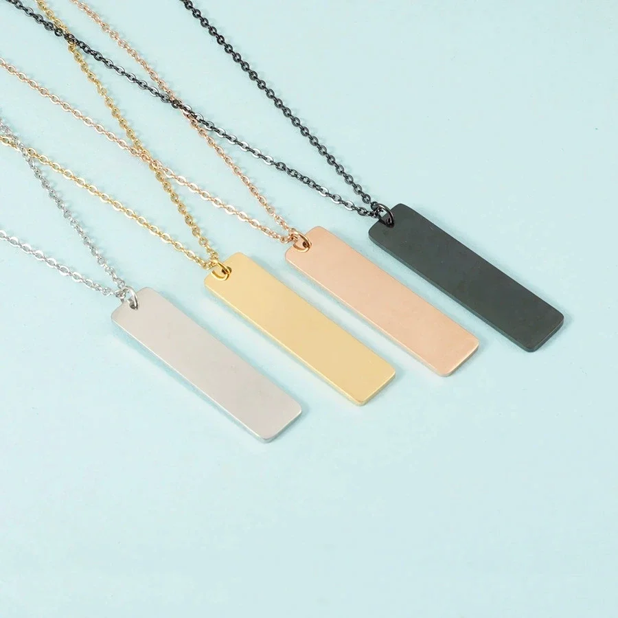 10pcs wholesale mirror long pendant necklace, versatile collarbone chain for couples, For DIY Custom Name Logo Womens Mens