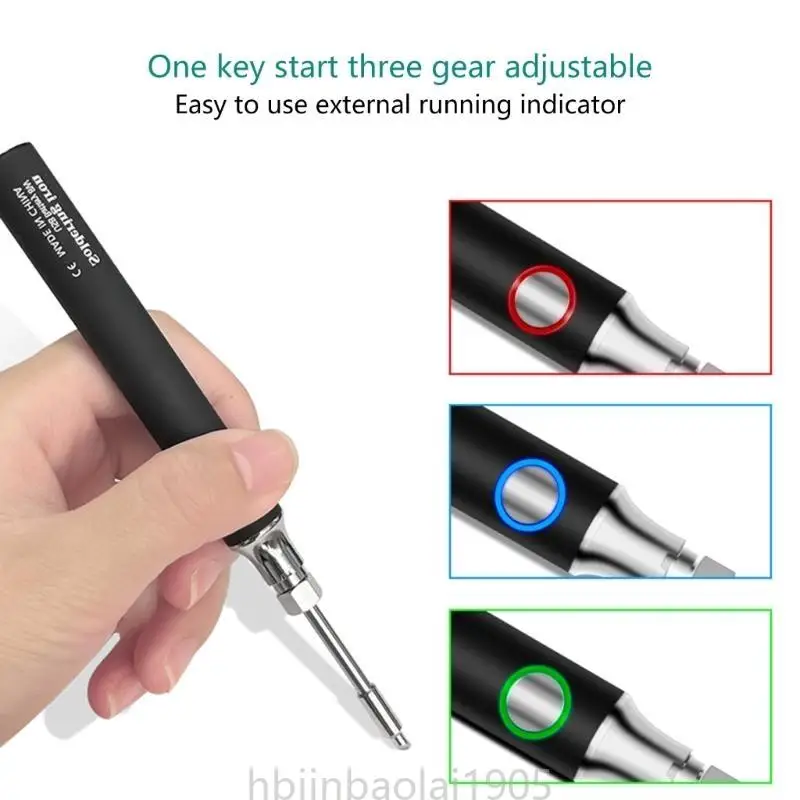 

E74E Wireless Soldering Iron Kits USB Rechargeable Portable Wireless Soldering Iron 3 Temperature Adjustment Soldering Iron