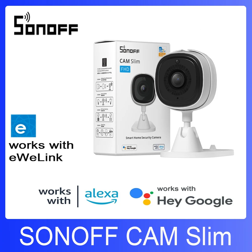 SONOFF CAM Slim WiFi Smart Security Camera 1080P HD Motion Alarm Two-Way Audio Scene Linkage with Sonoff Devices via eWeLink