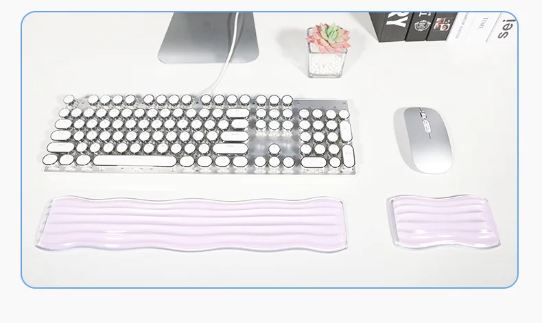 Wellenförmige Silikon-Handgelenkauflage mit Kühlgel, Ergonomische Tastatur- und Mausunterlage für Büro und Gaming – Detail 7