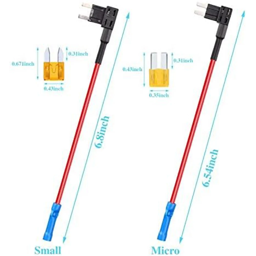 36 Pieces 4 Types 12V Fuses Adding a Circuit Adapter and Fuse Kit Fuse Holder Mini Low Profile Tap Adapter for Cars Trucks Boats