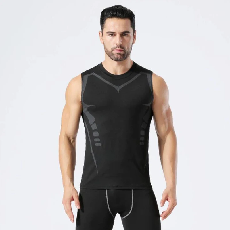 Men's summer sports vest, quick-dry, slim-fitting, fitness, new style, running training, tight-fitting top, sleeveless vest