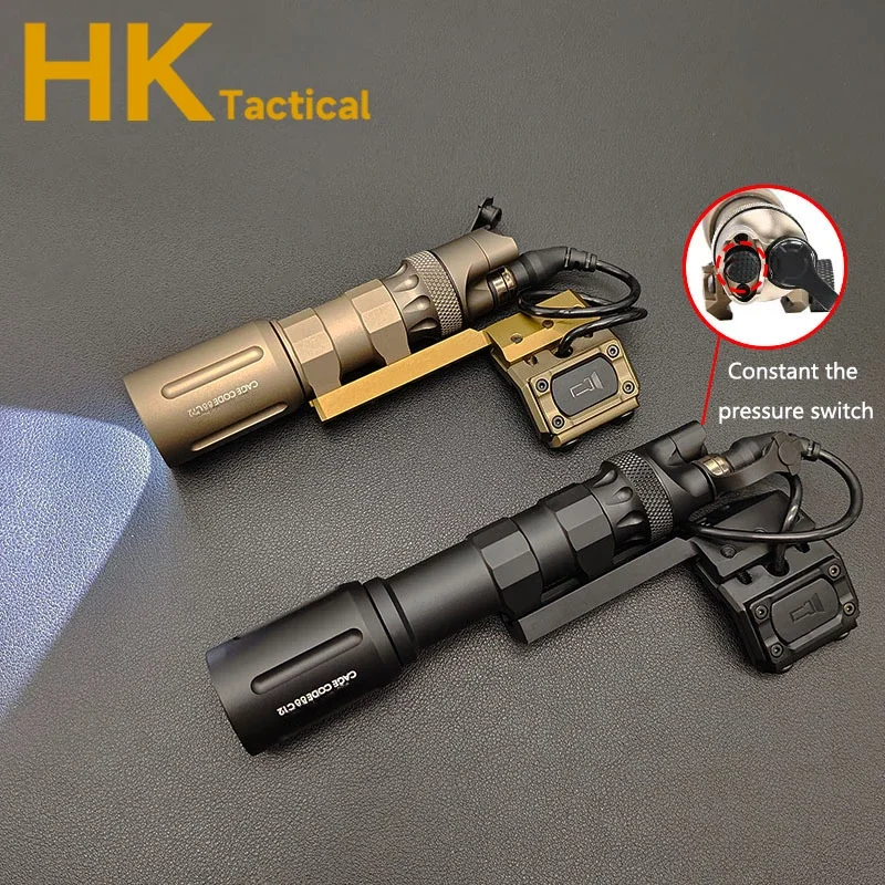 Tactical with Original Logo Scout Light Metal Flashlight with Modbutton Switch Airsoft Weapon Light Offset Mount Hunting