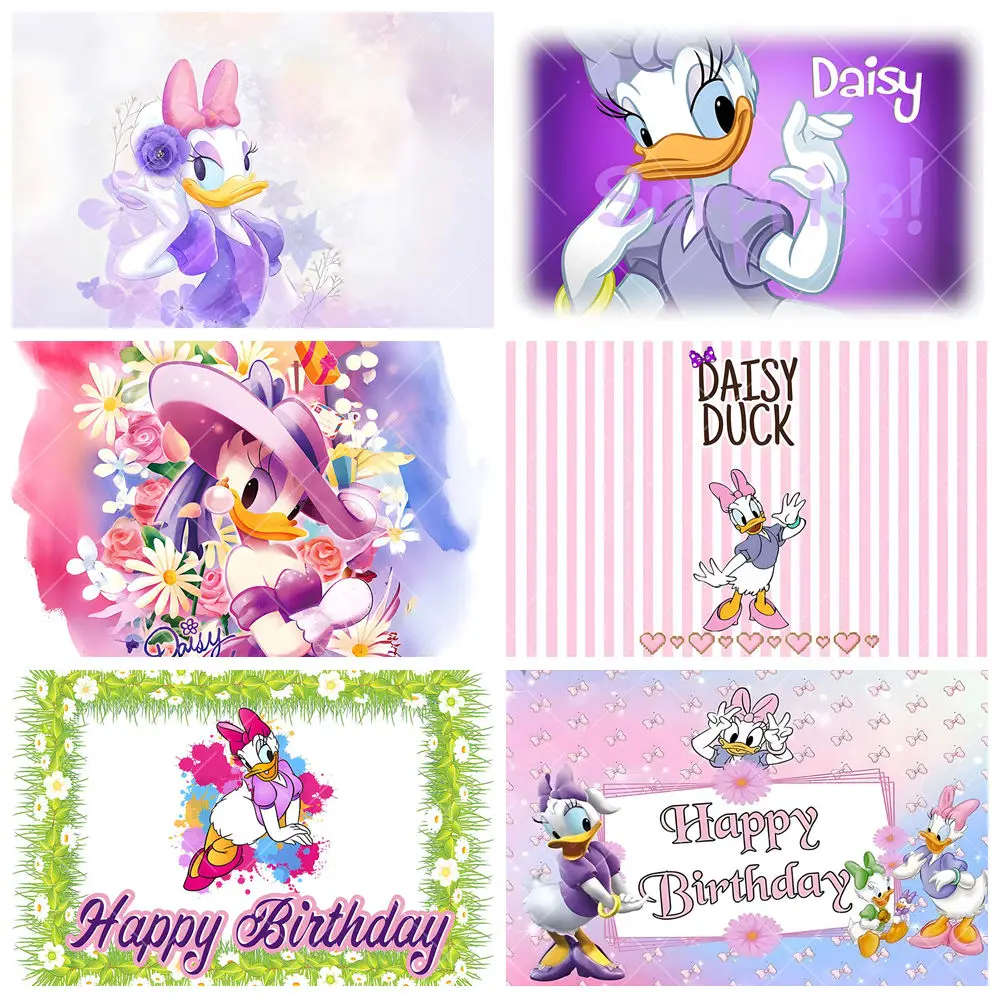 

Little Wrinkled Chrysanthem Donald Duck Purple Theme Custom Kid's Birthday Party Decoration Portrait Photography Background Prop