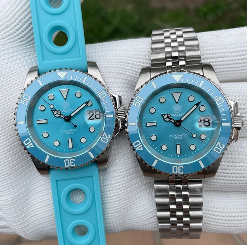 STEELDIVE Men Automatic Watch 41mm Blue Mechanical Wristwatch Diver 30Bar Waterproof C3 Luminous Sapphire NH35 Ceramic Bezel