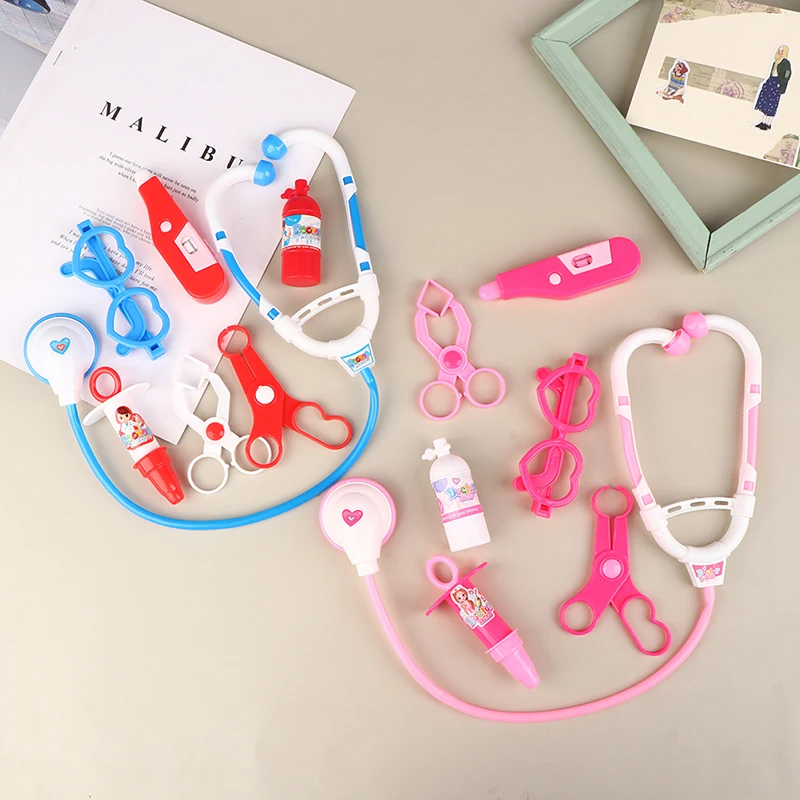 7Pcs Kids Play Doctor Game Early Educational Toys Children Simulation Hospital Pretend Doctors Kit Child Stethoscope Cosplay Toy